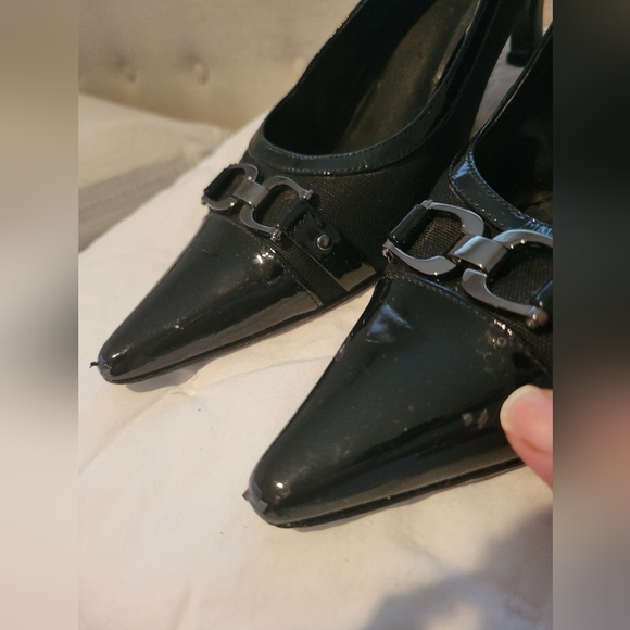 Vaneli Black Heels with Silver Accent Size 9 - Picture 4 of 7